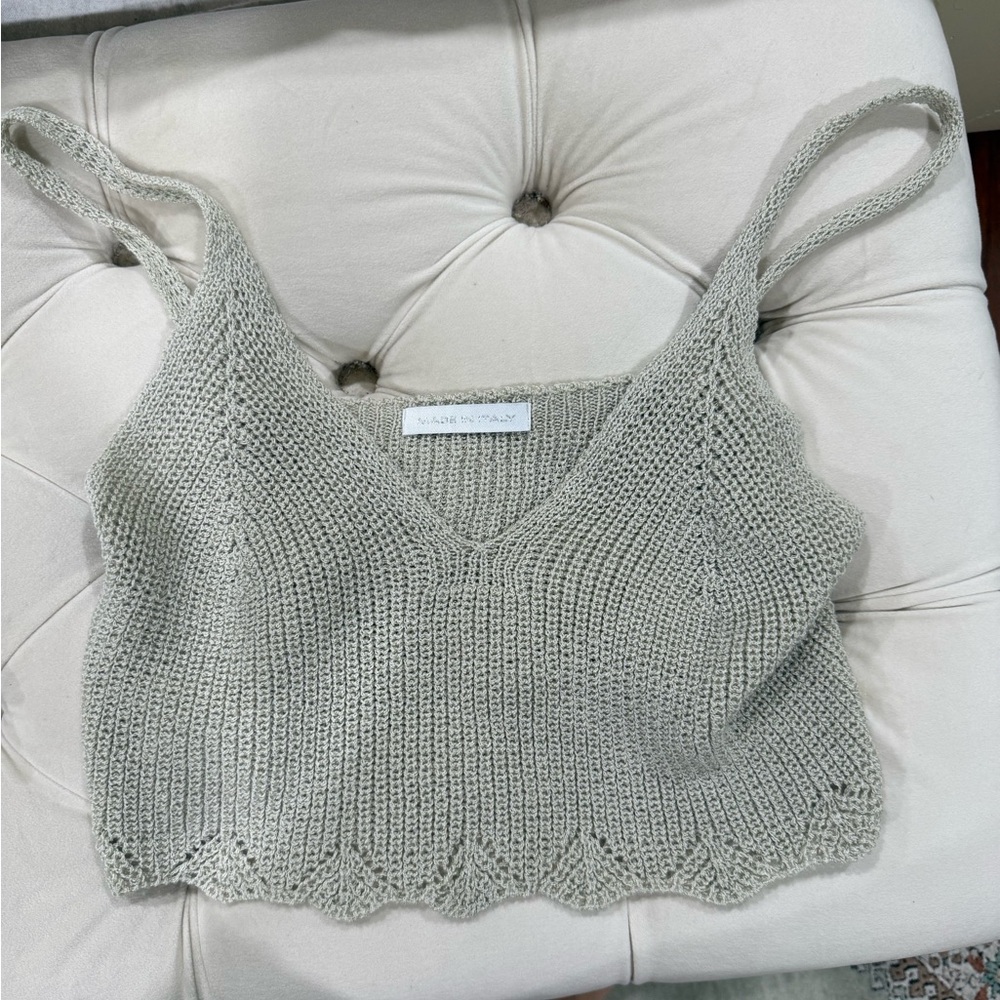 Tan Knit Tank Top